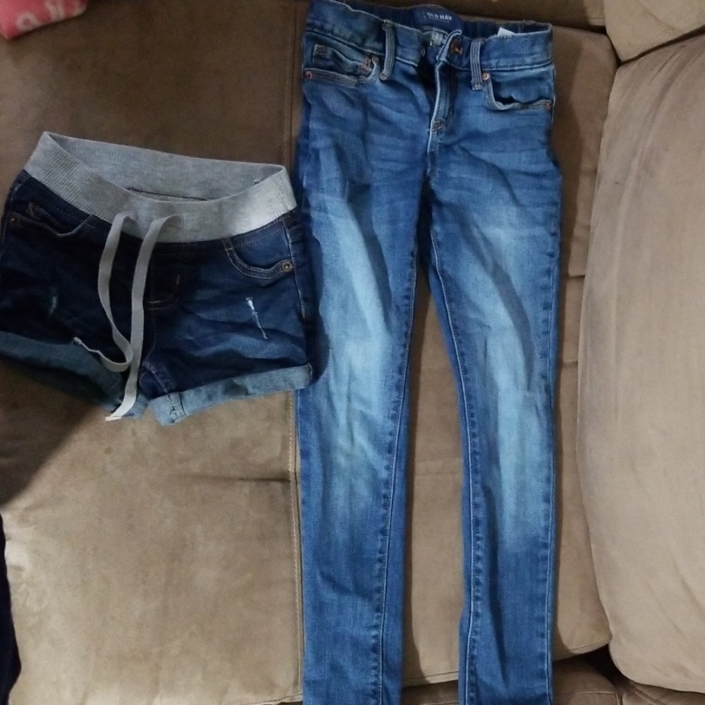Girls skinny jeans and shorts size 7 slim